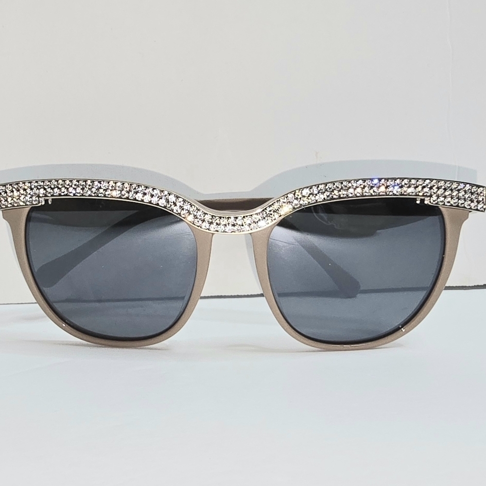 Perverse Camel Color Rhinestone Glasses in Great Condition